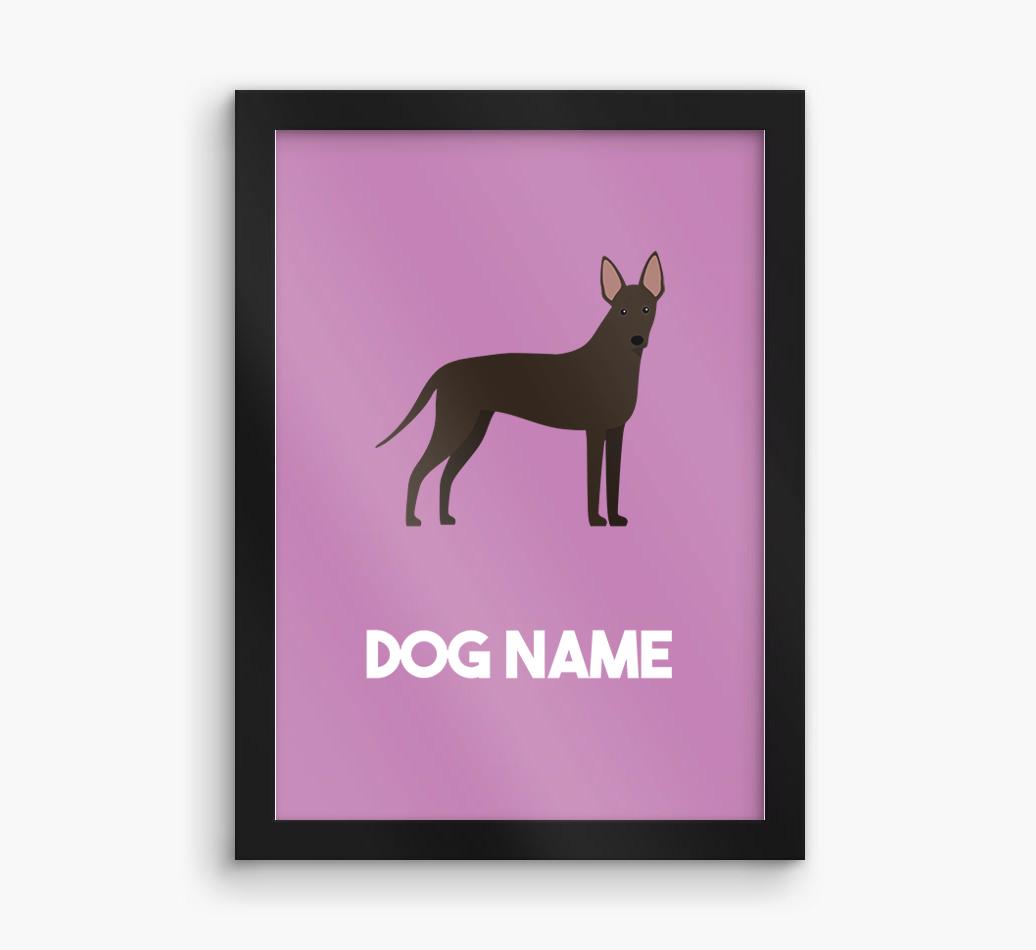 Dog Name & Profile: Personalized {breedFullName} Framed Print