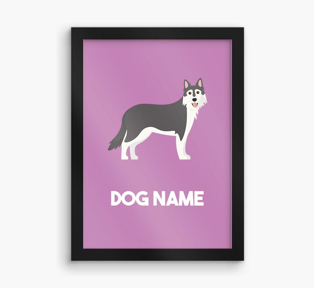 Dog Name & Profile: Personalized {breedFullName} Framed Print