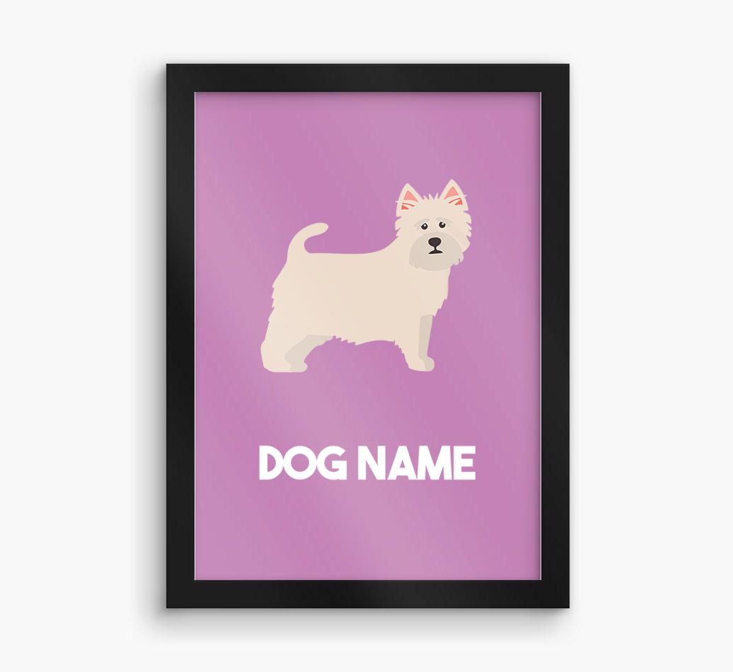 Dog Name & Profile: Personalized {breedFullName} Framed Print