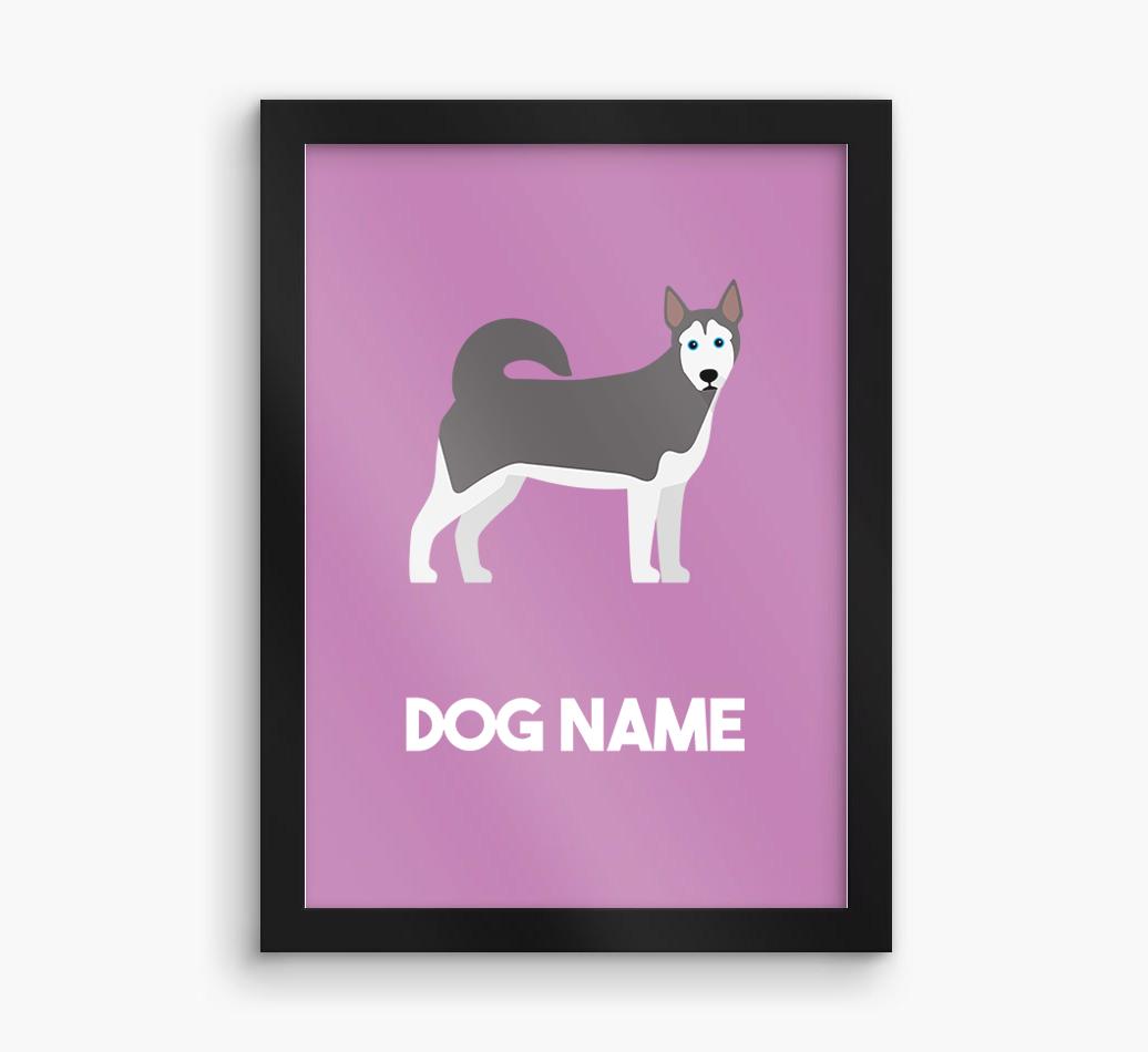 Dog Name & Profile: Personalized {breedFullName} Framed Print