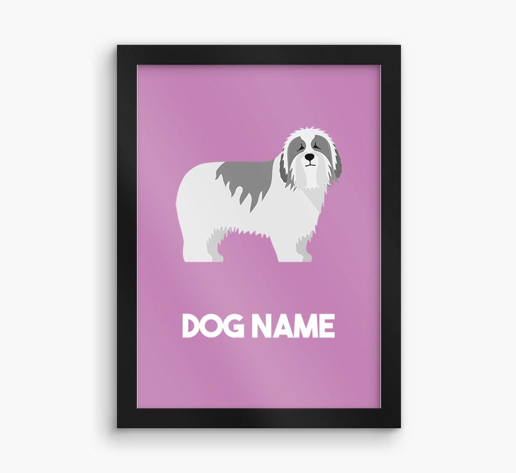 Dog Name & Profile: Personalized {breedFullName} Framed Print