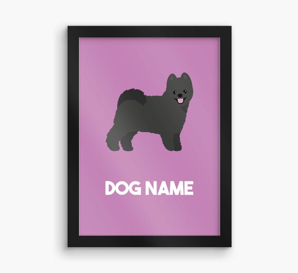 Dog Name & Profile: Personalized {breedFullName} Framed Print