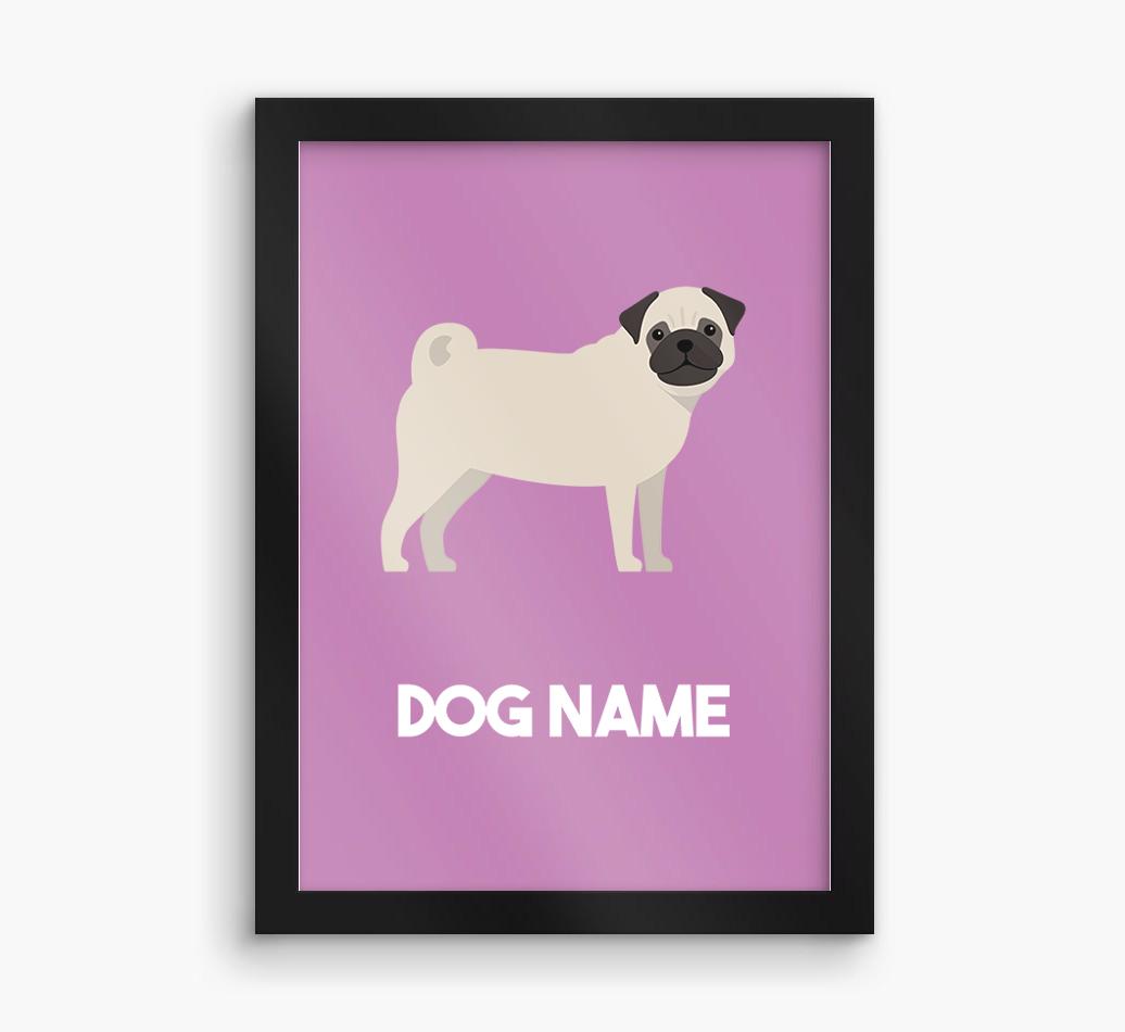 Dog Name & Profile: Personalized {breedFullName} Framed Print