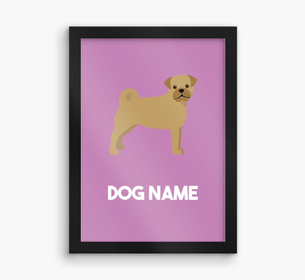 Dog Name & Profile: Personalized {breedFullName} Framed Print