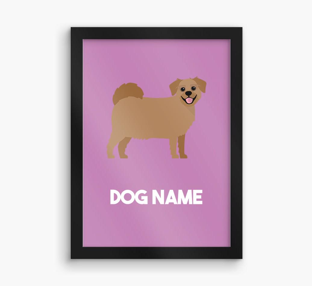 Dog Name & Profile: Personalized {breedFullName} Framed Print