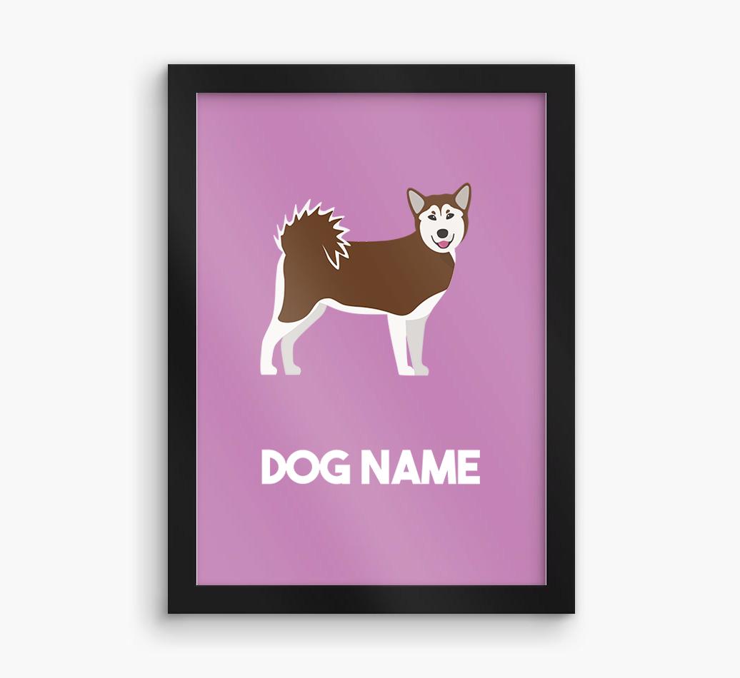 Dog Name & Profile: Personalized {breedFullName} Framed Print