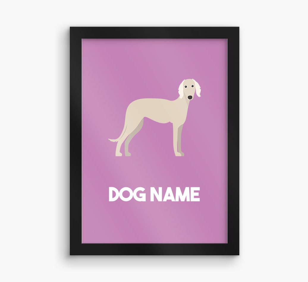 Dog Name & Profile: Personalized {breedFullName} Framed Print