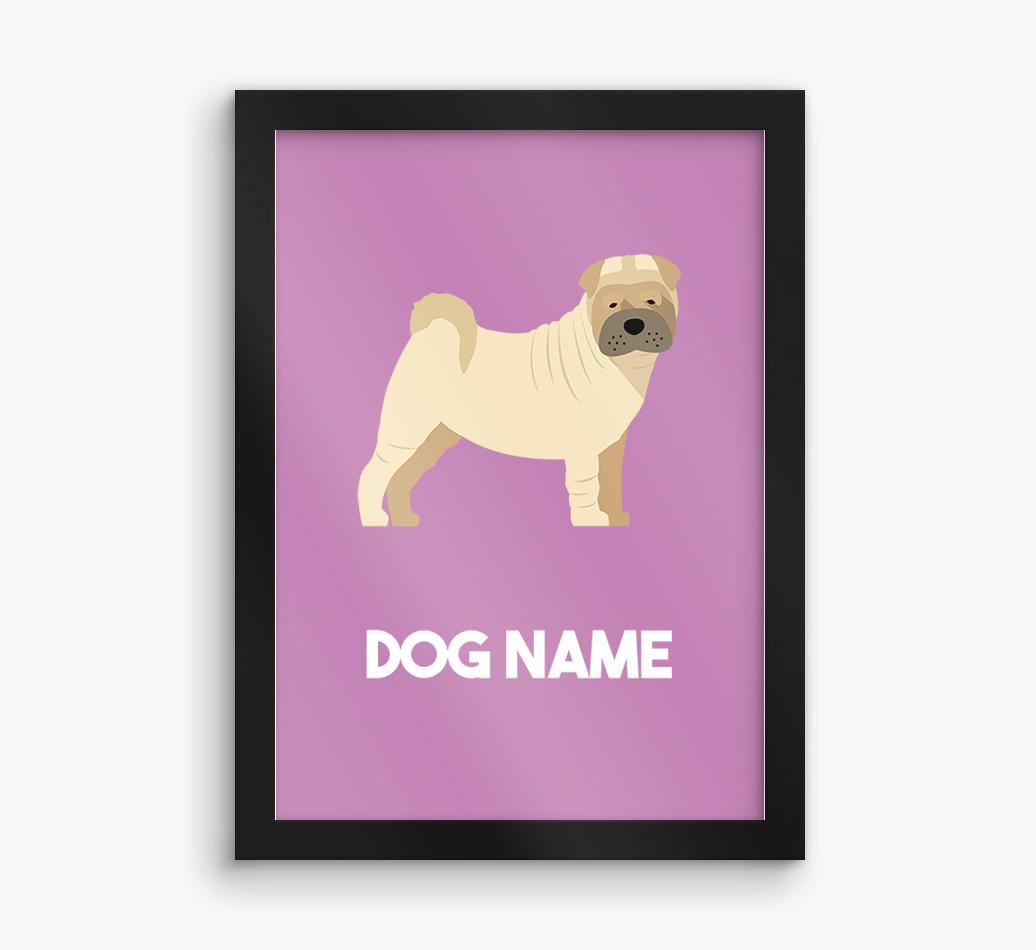 Dog Name & Profile: Personalized {breedFullName} Framed Print