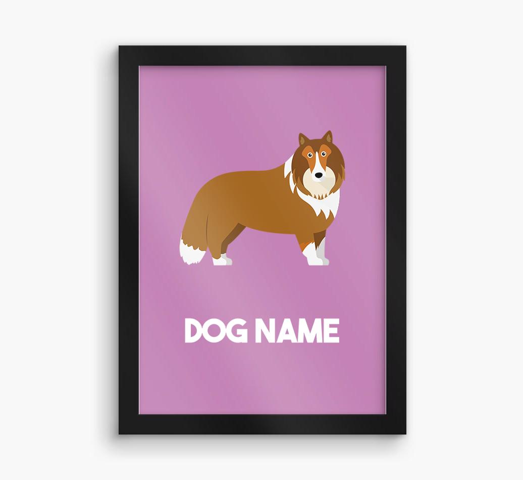 Dog Name & Profile: Personalized {breedFullName} Framed Print