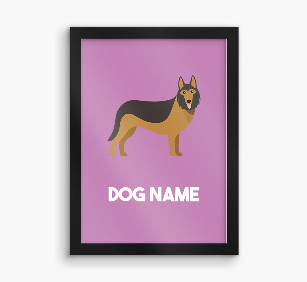 Dog Name & Profile: Personalized {breedFullName} Framed Print