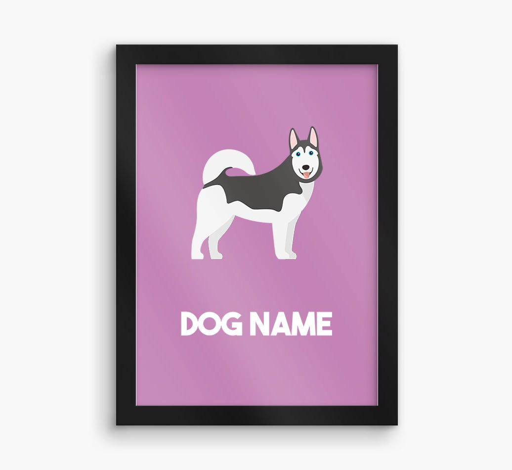 Dog Name & Profile: Personalized {breedFullName} Framed Print