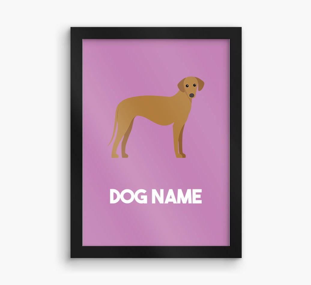 Dog Name & Profile: Personalized {breedFullName} Framed Print