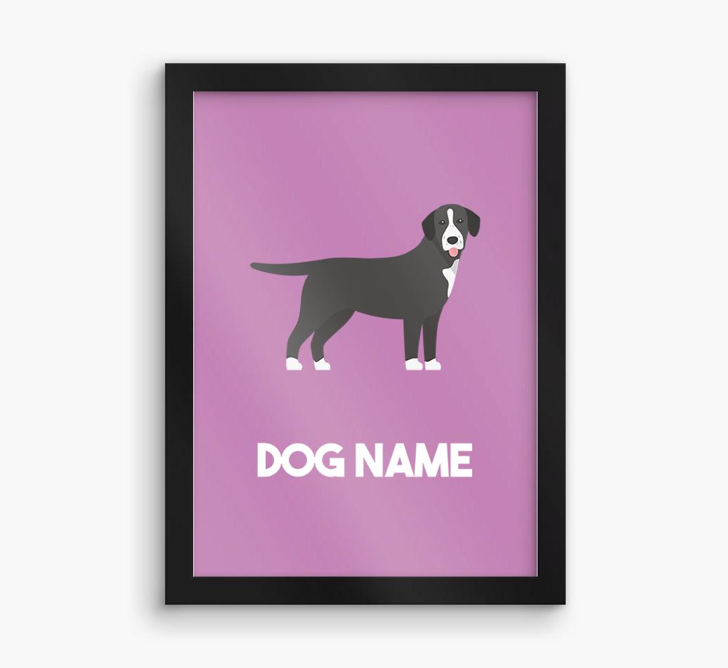 Dog Name & Profile: Personalized {breedFullName} Framed Print