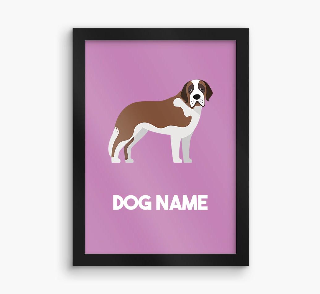 Dog Name & Profile: Personalized {breedFullName} Framed Print