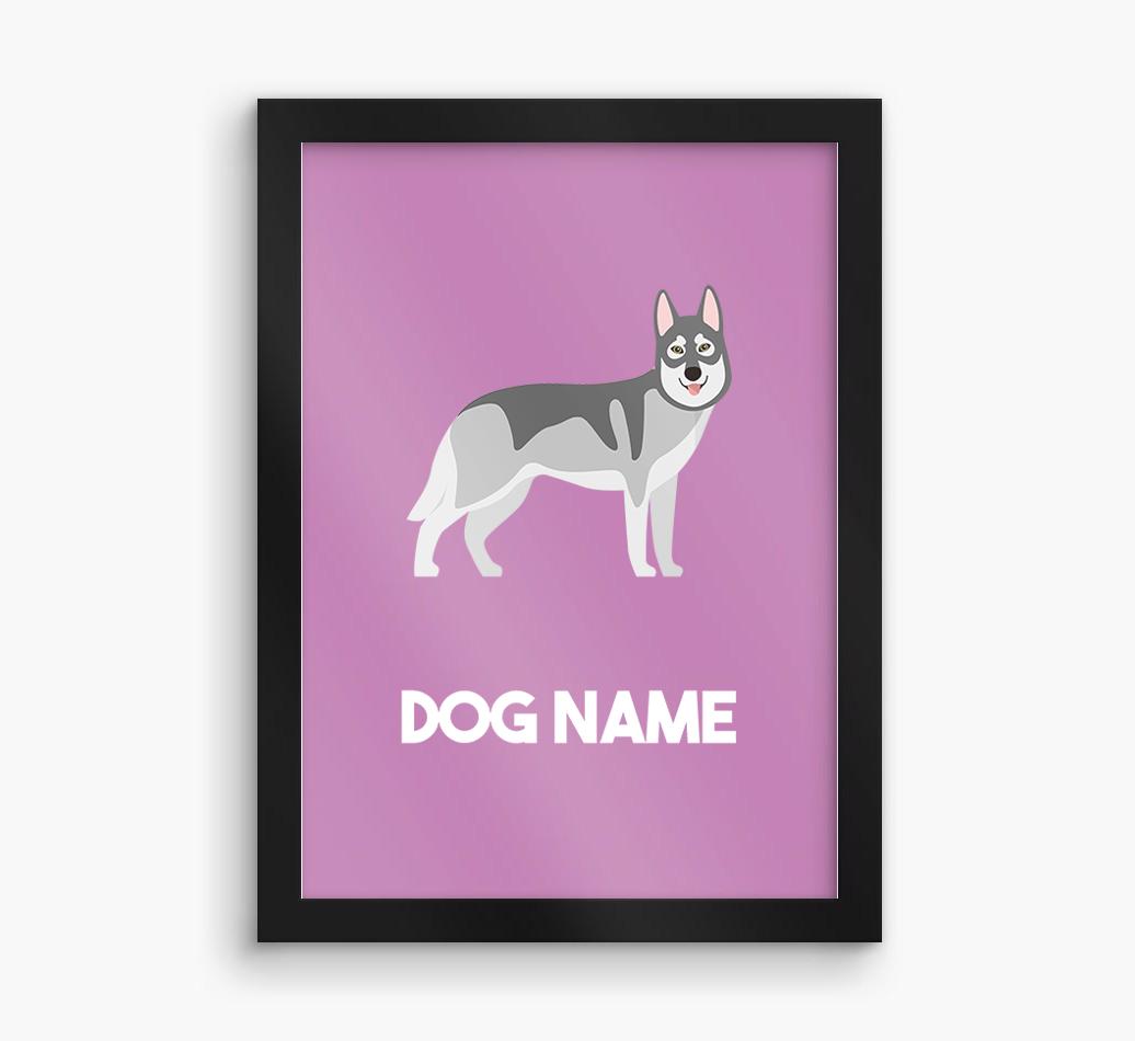 Dog Name & Profile: Personalized {breedFullName} Framed Print