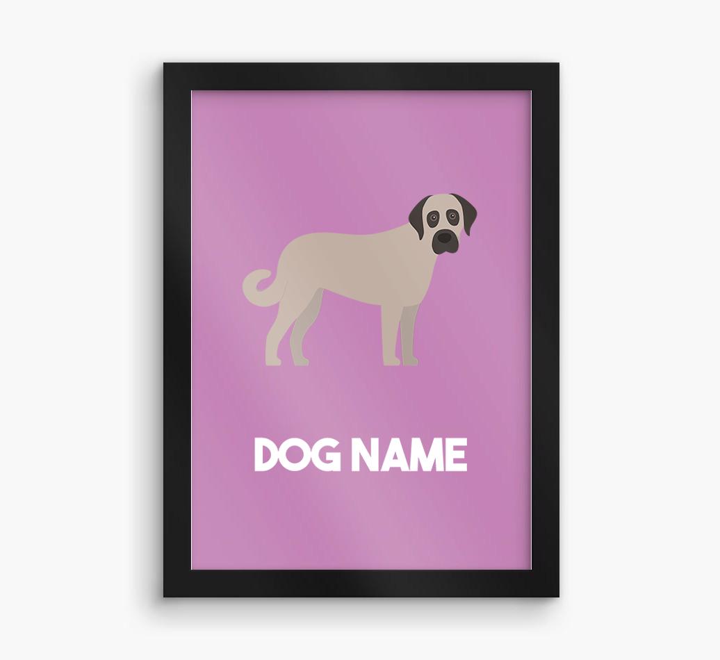 Dog Name & Profile: Personalized {breedFullName} Framed Print