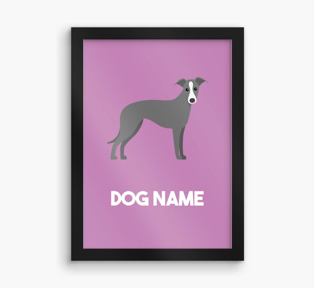 Dog Name & Profile: Personalized {breedFullName} Framed Print