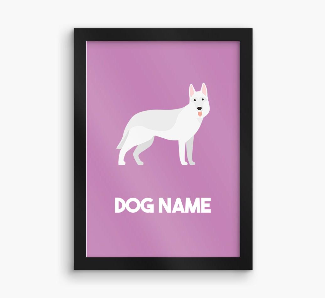 Dog Name & Profile: Personalized {breedFullName} Framed Print