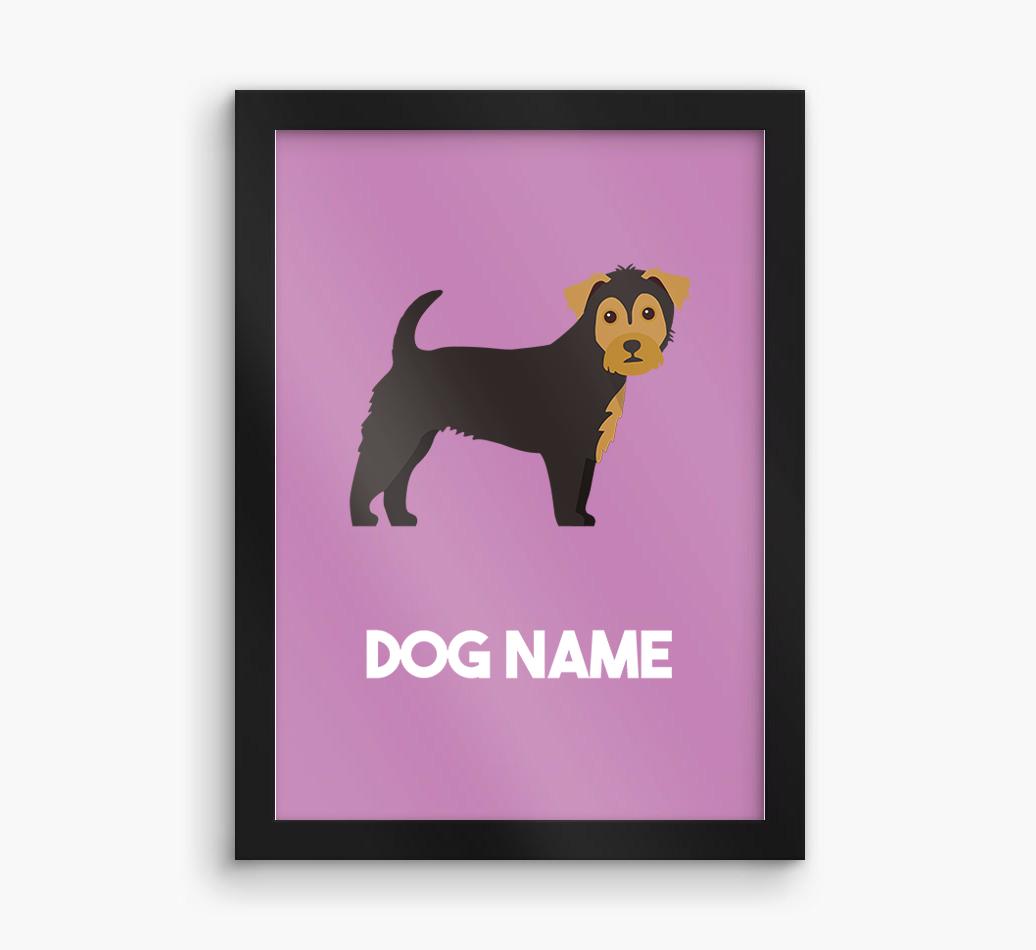 Dog Name & Profile: Personalized {breedFullName} Framed Print