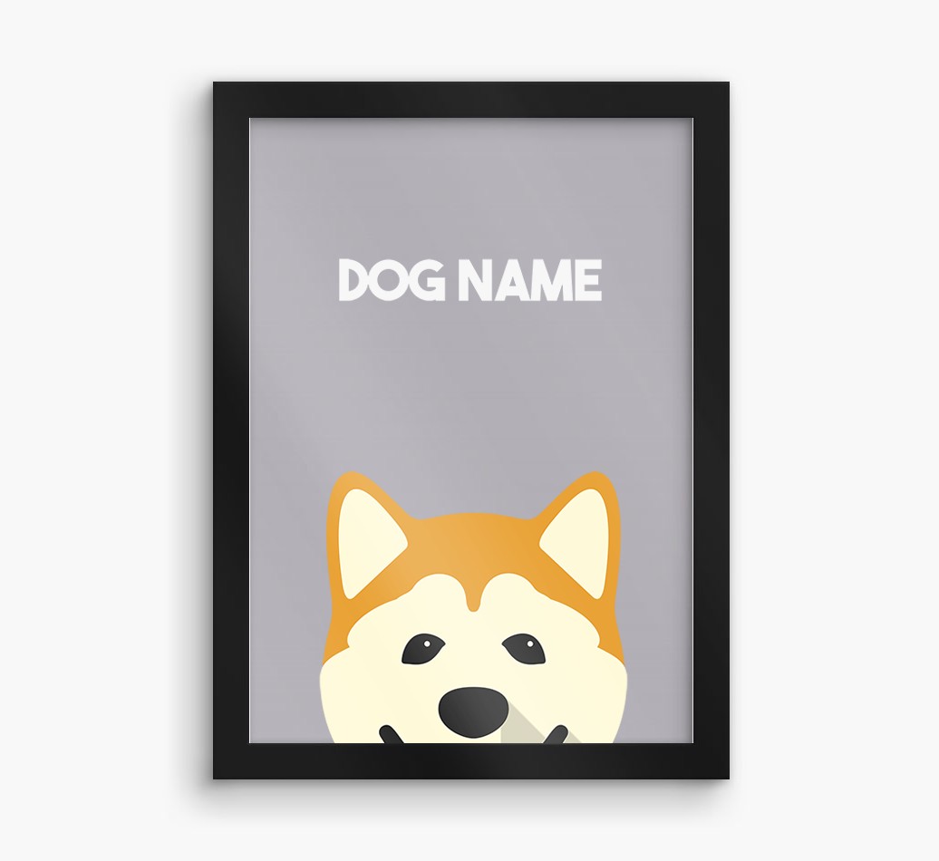 Peeking Dog: Personalised {breedFullName} Framed Print