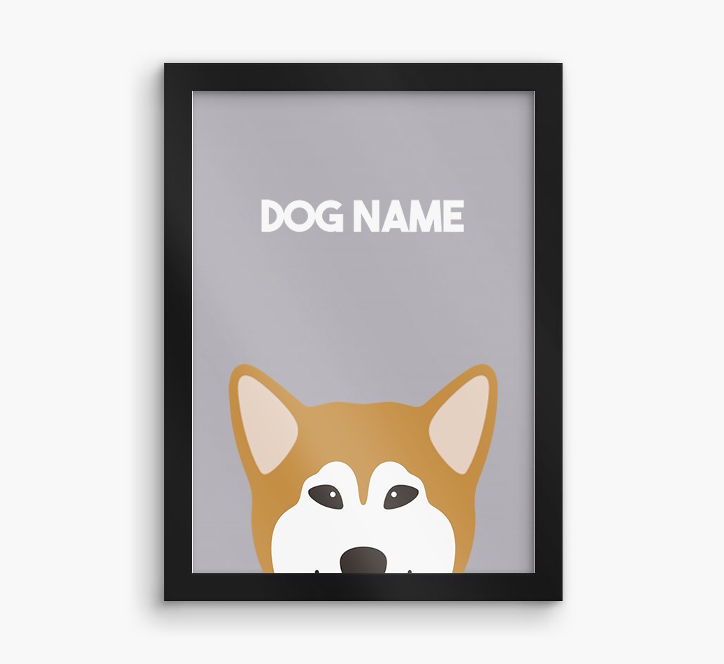 Peeking Dog: Personalised {breedFullName} Framed Print