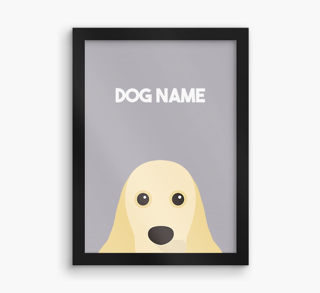 Peeking Dog: Personalized {breedFullName} Framed Print