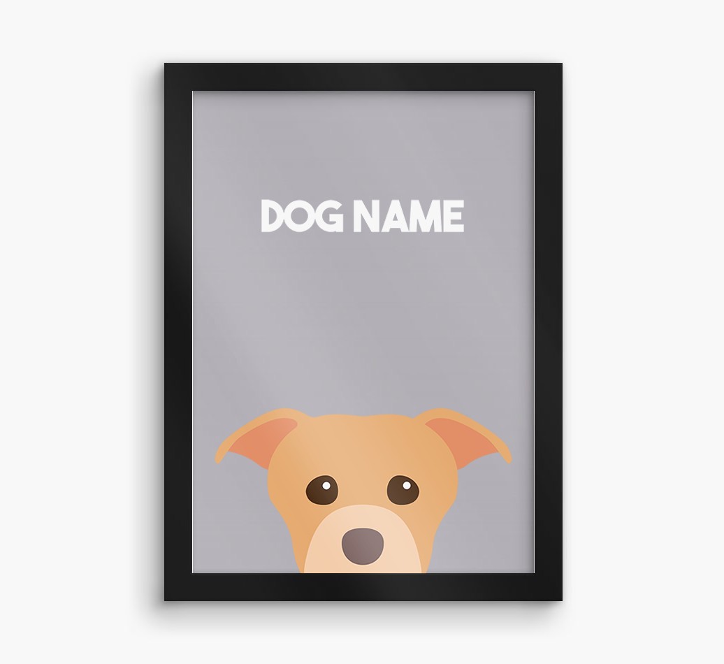 Peeking Dog: Personalised {breedFullName} Framed Print