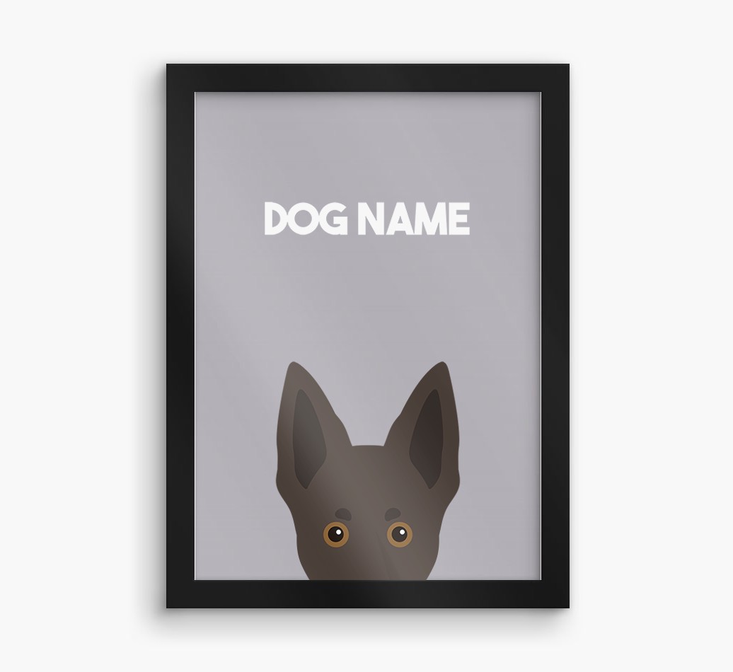 Peeking Dog: Personalised {breedFullName} Framed Print