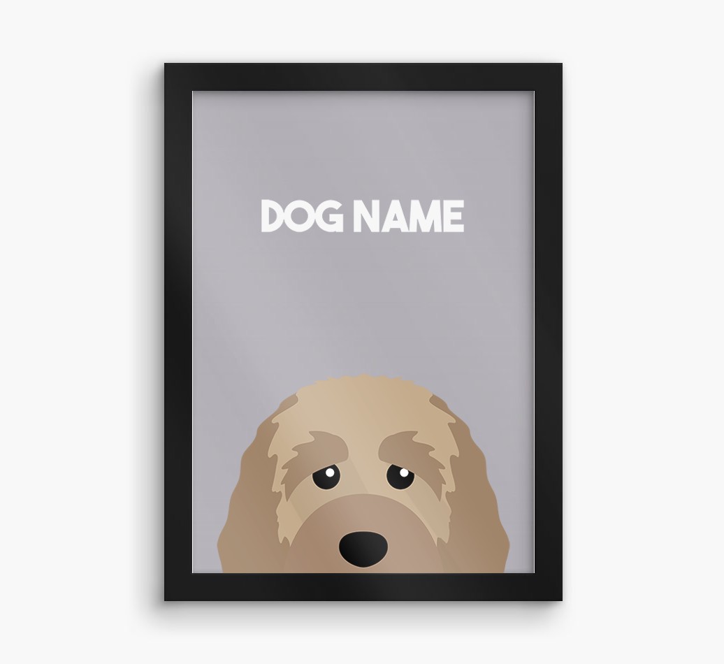 Peeking Dog: Personalised {breedFullName} Framed Print