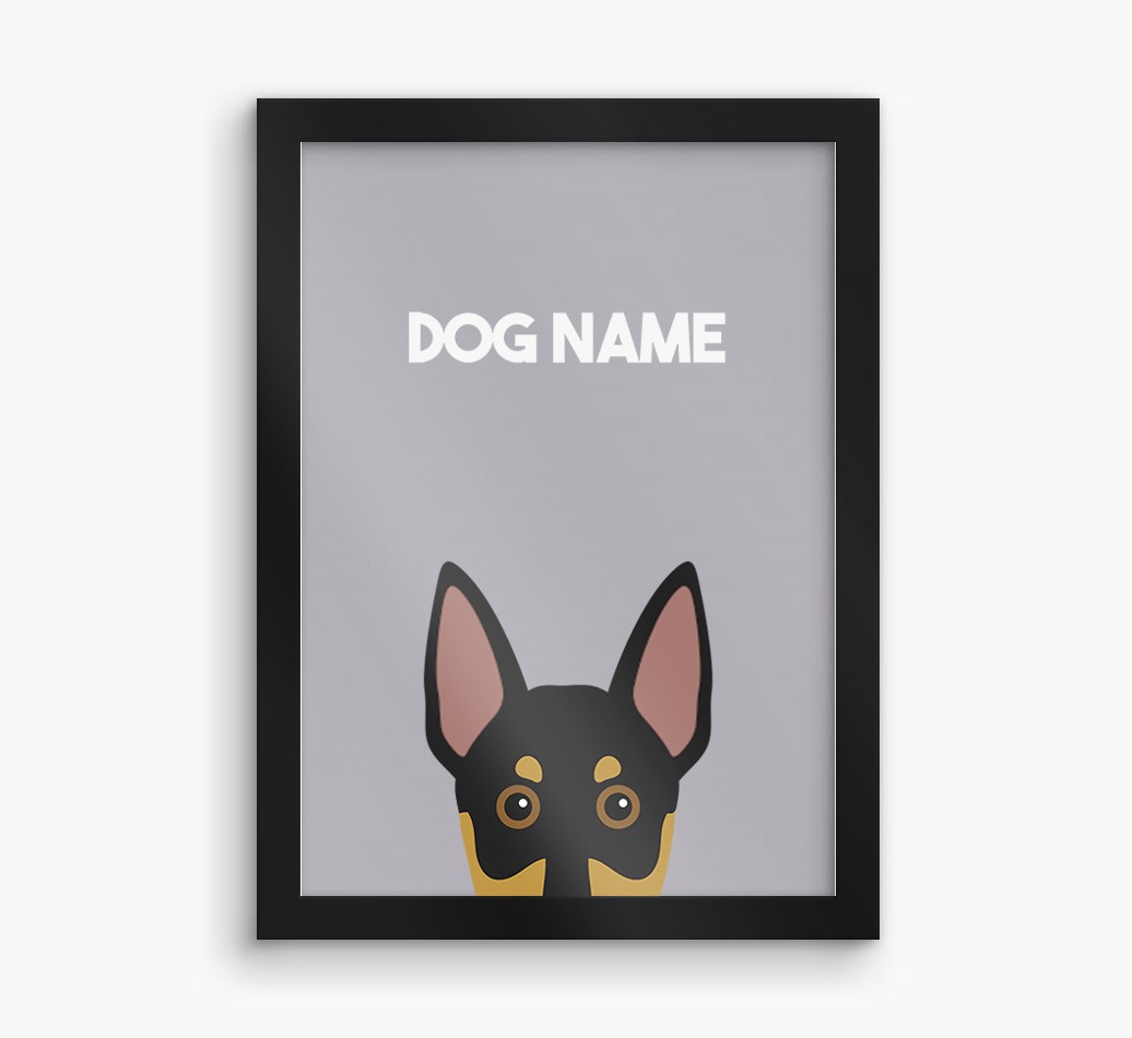 Peeking Dog: Personalized {breedFullName} Framed Print