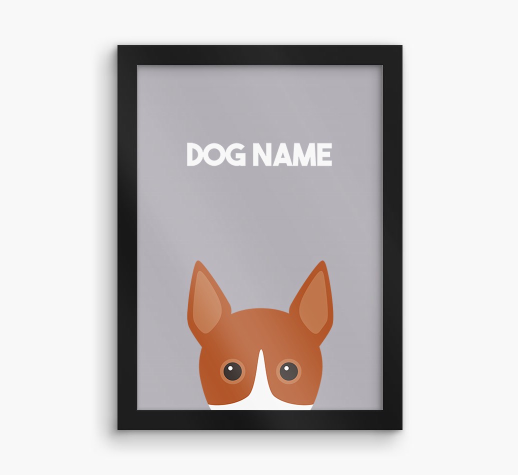Peeking Dog: Personalised {breedFullName} Framed Print