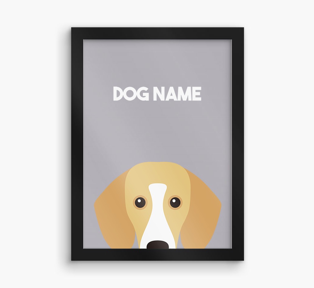 Peeking Dog: Personalised {breedFullName} Framed Print