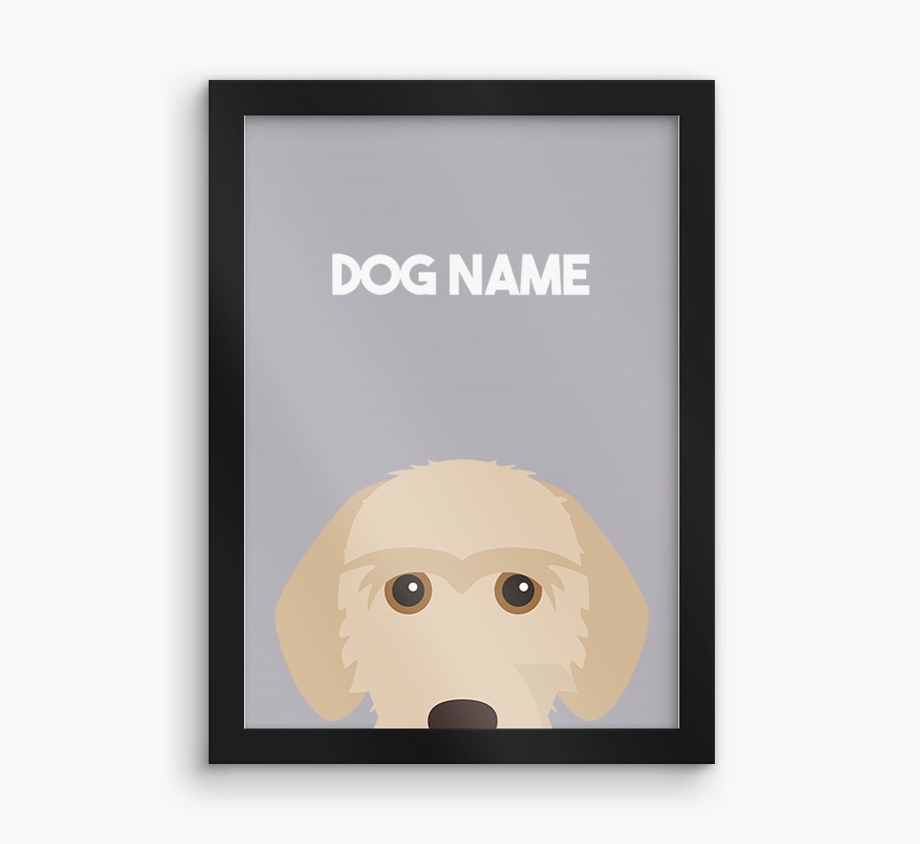 Peeking Dog: Personalized {breedFullName} Framed Print
