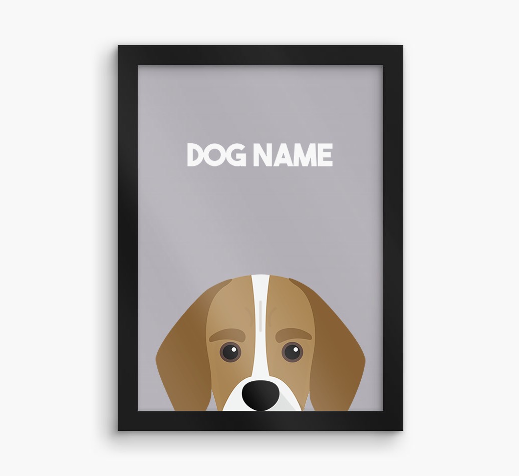 Peeking Dog: Personalised {breedFullName} Framed Print