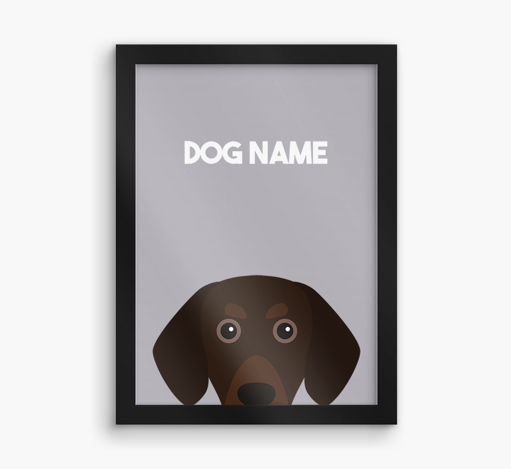 Peeking Dog: Personalised {breedFullName} Framed Print