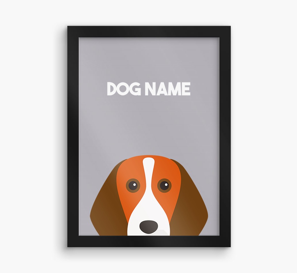 Peeking Dog: Personalised {breedFullName} Framed Print
