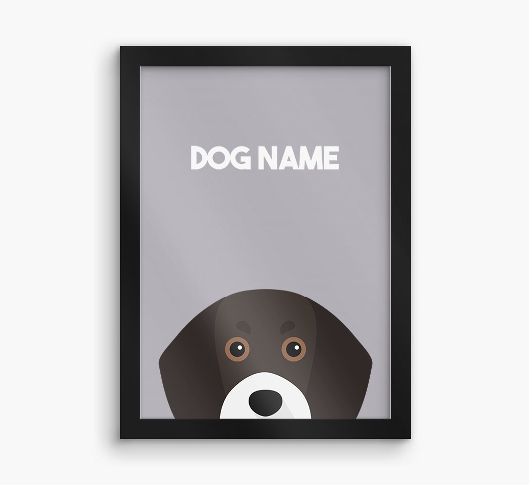 Peeking Dog: Personalised {breedFullName} Framed Print