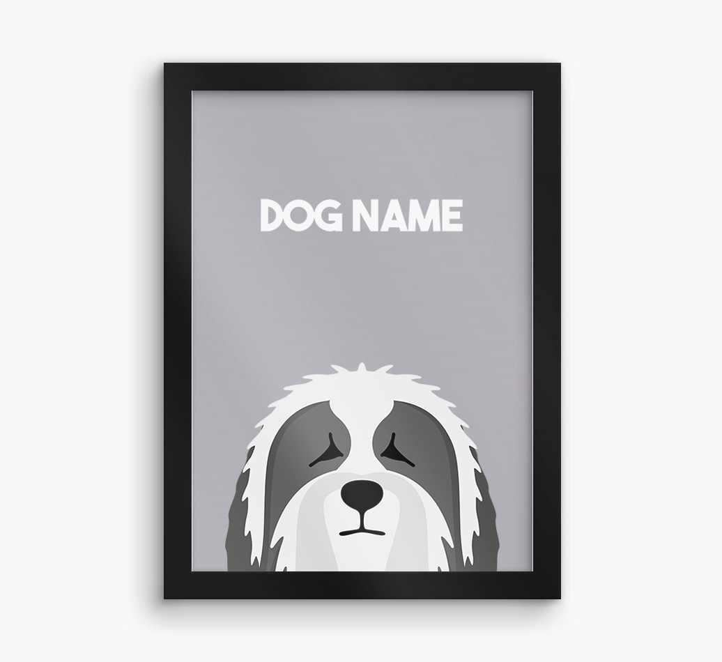 Peeking Dog: Personalized {breedFullName} Framed Print