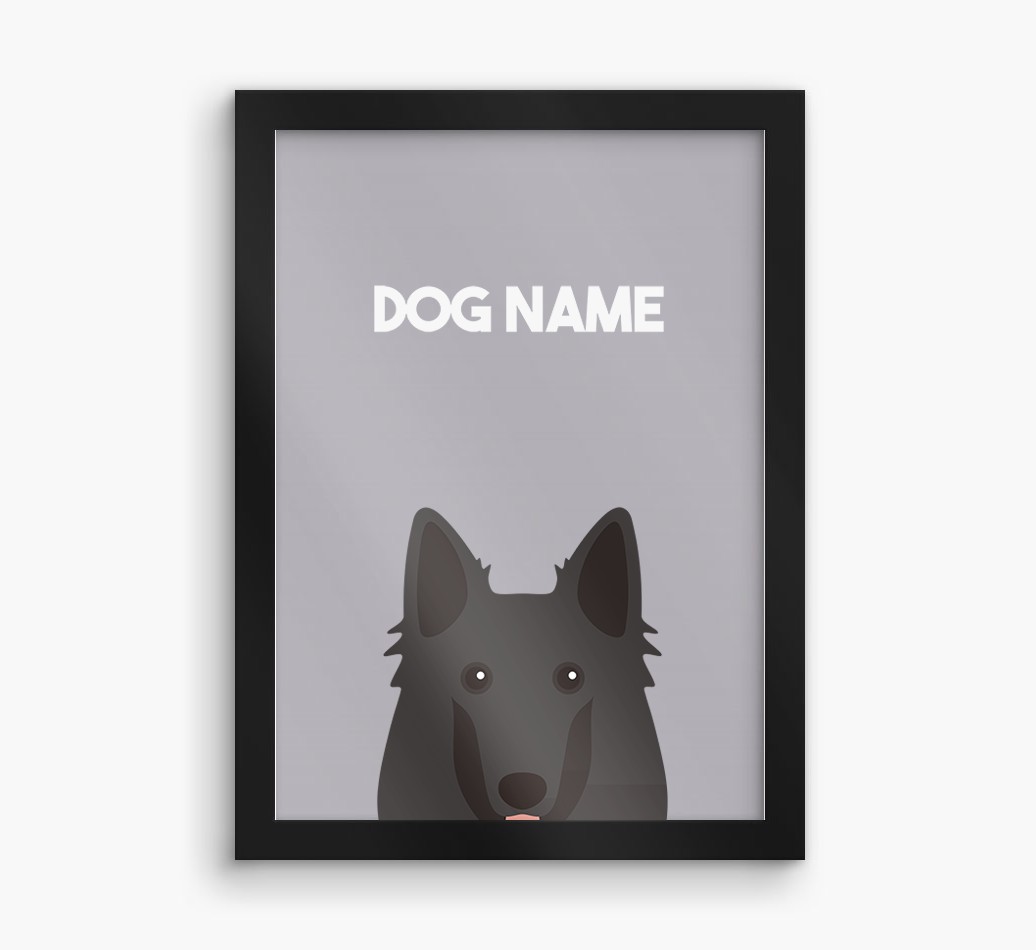 Peeking Dog: Personalised {breedFullName} Framed Print