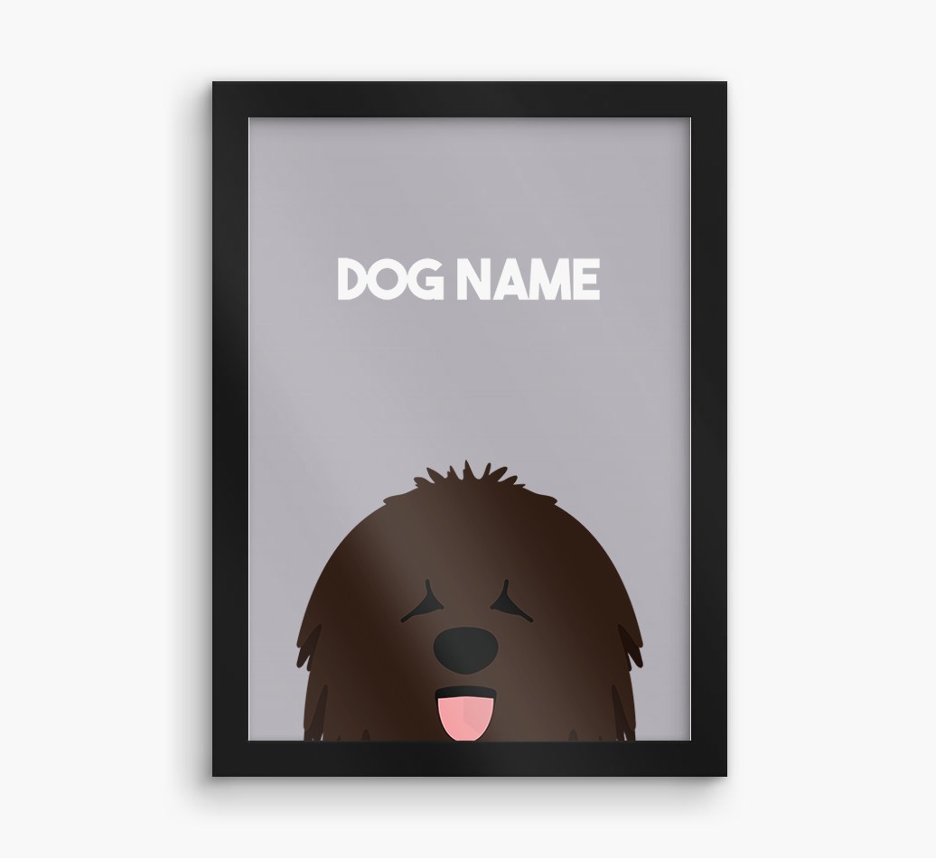 Peeking Dog: Personalised {breedFullName} Framed Print