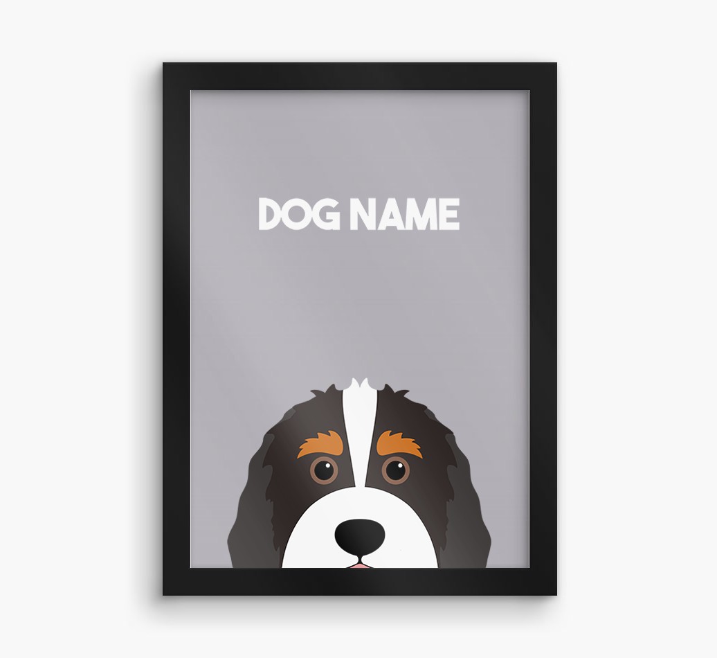Peeking Dog: Personalised {breedFullName} Framed Print