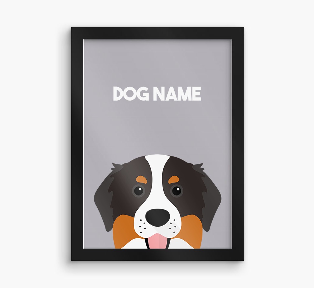 Peeking Dog: Personalised {breedFullName} Framed Print