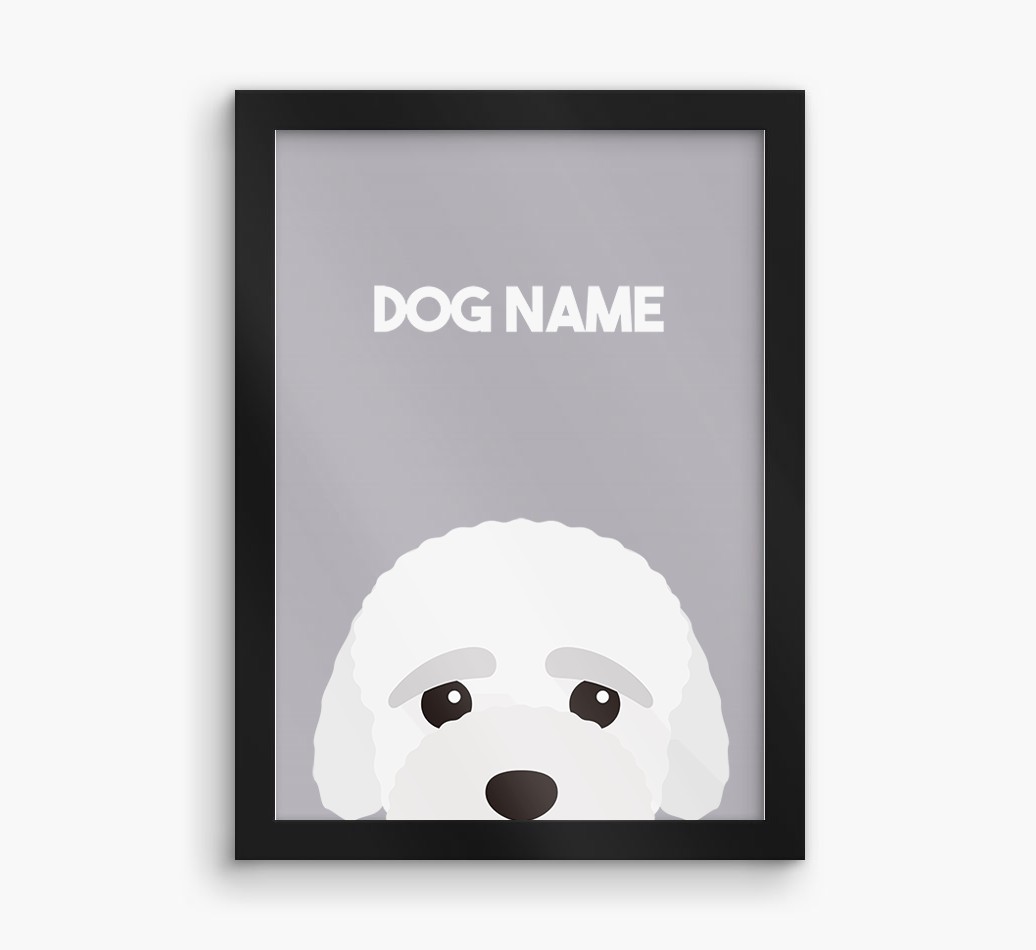Peeking Dog: Personalised {breedFullName} Framed Print