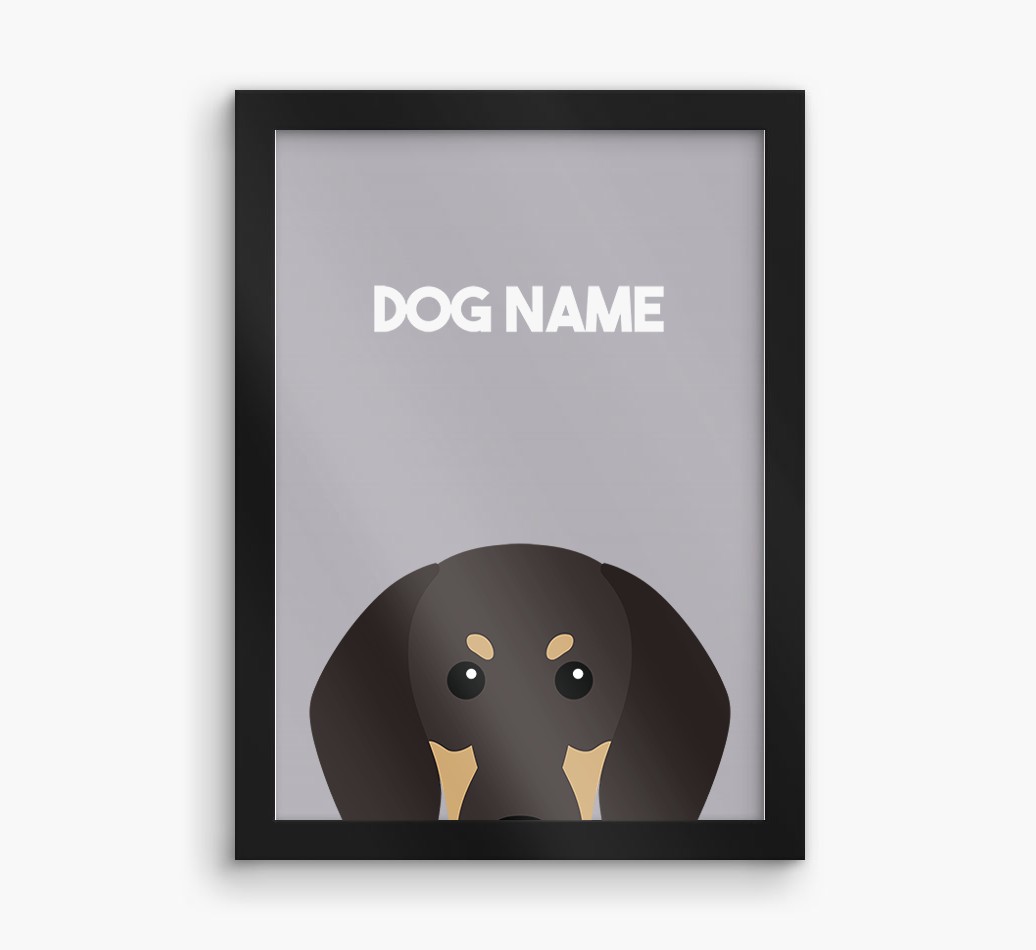 Peeking Dog: Personalised {breedFullName} Framed Print