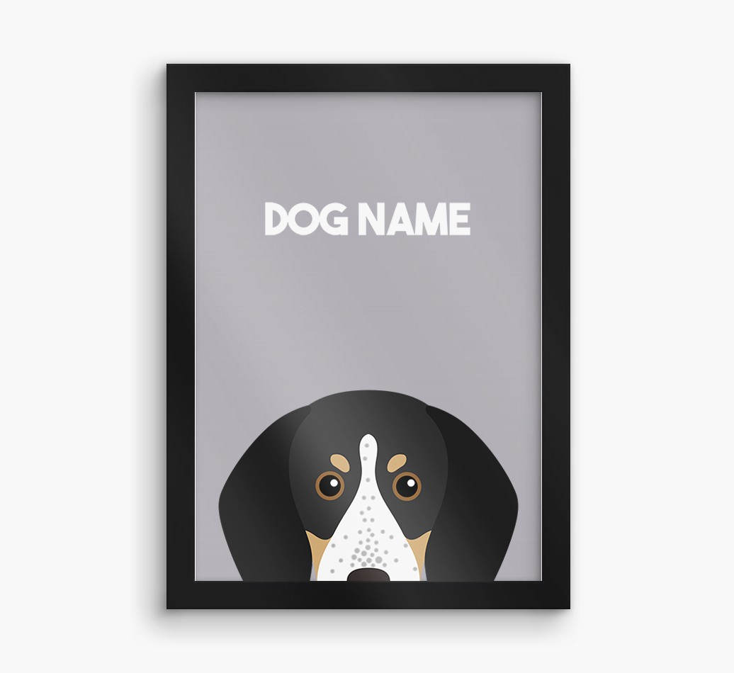 Peeking Dog: Personalised {breedFullName} Framed Print