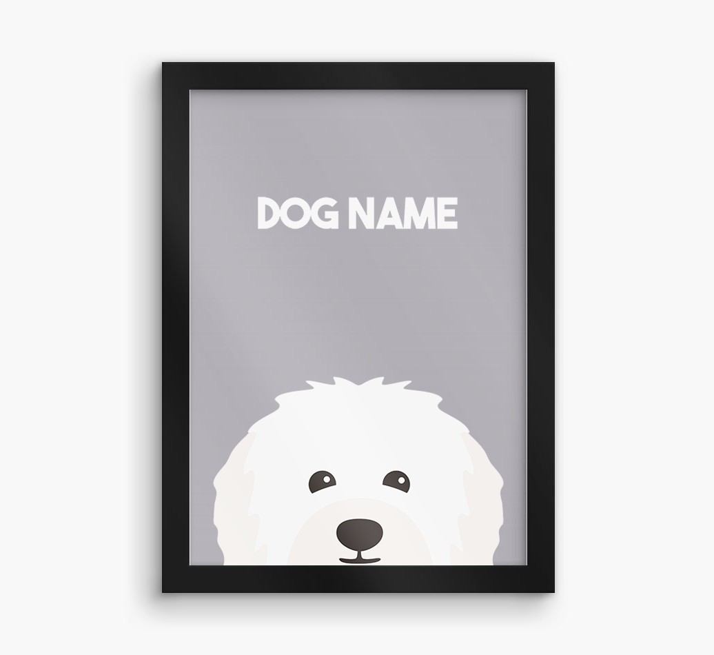 Peeking Dog: Personalised {breedFullName} Framed Print