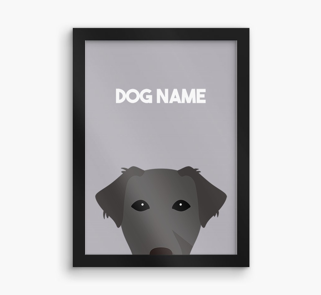 Peeking Dog: Personalised {breedFullName} Framed Print
