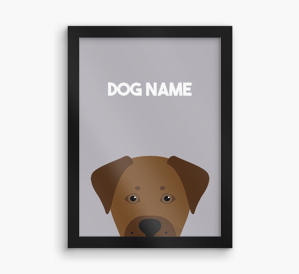 Peeking Dog: Personalised {breedFullName} Framed Print