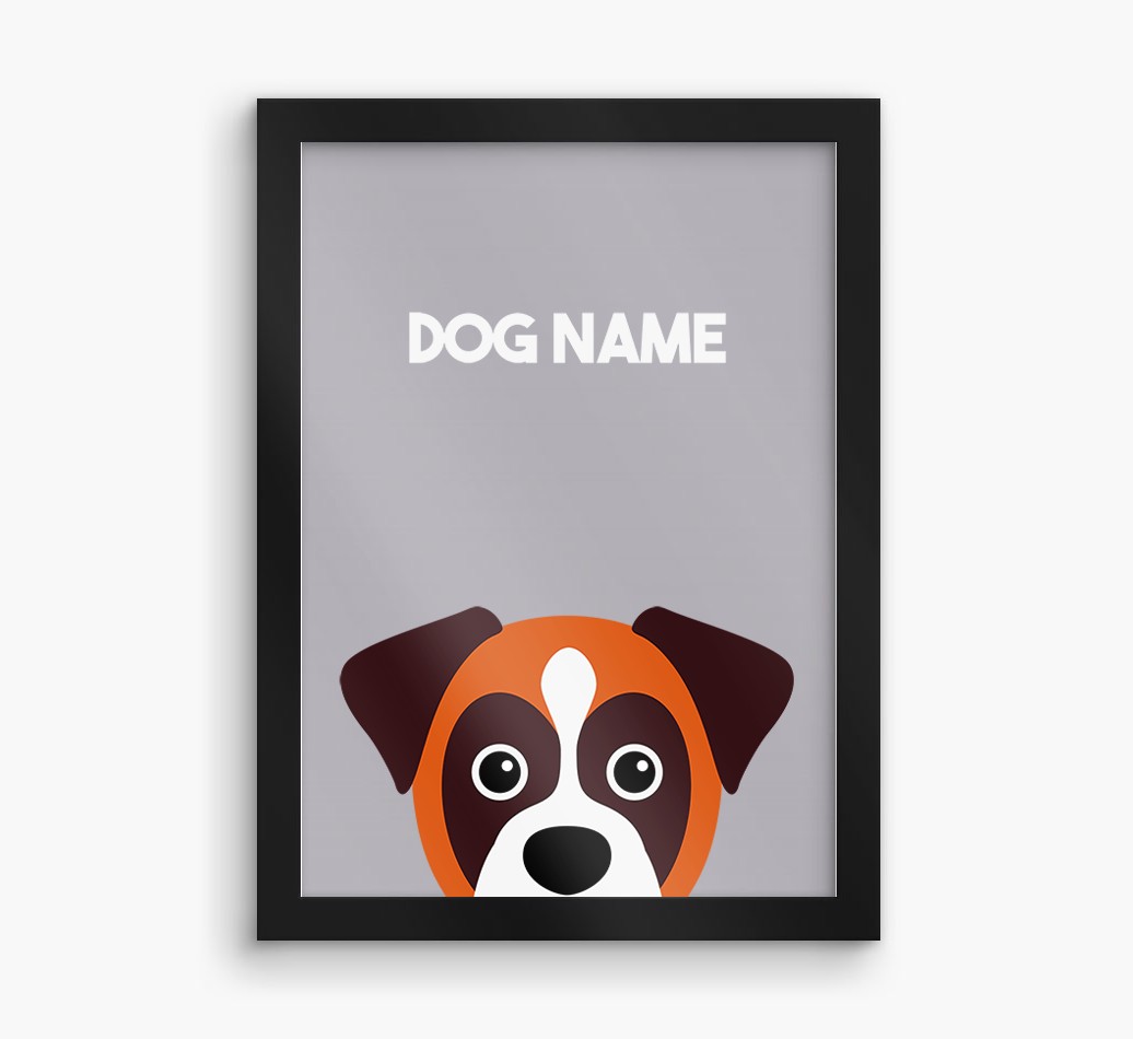 Peeking Dog: Personalised {breedFullName} Framed Print