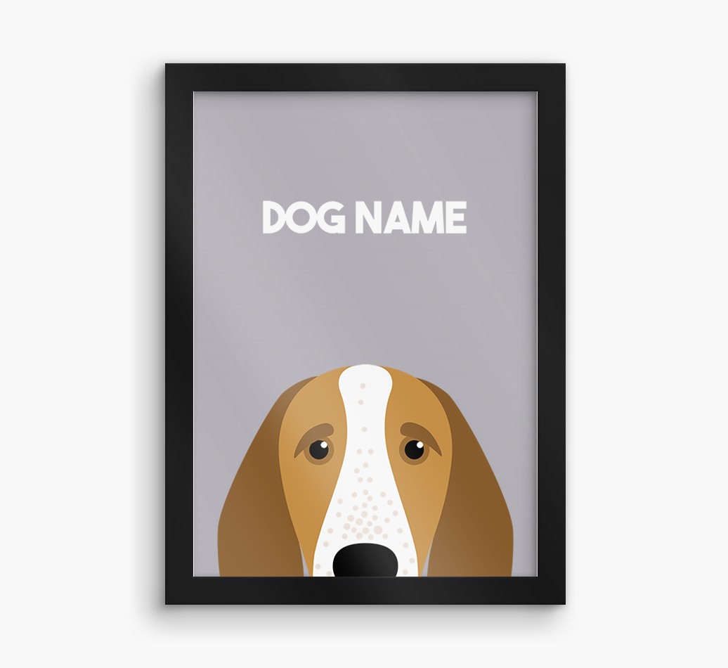 Peeking Dog: Personalised {breedFullName} Framed Print